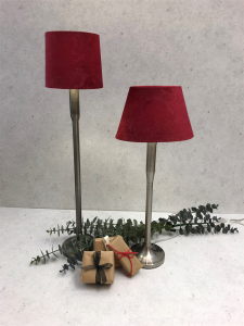 Oriva Lampskärm Sammet 16cm Vinröd