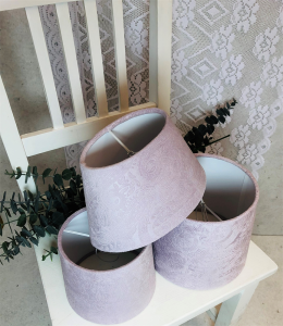 Oriva Lampskärm Sammet 22cm Paisley Rosa