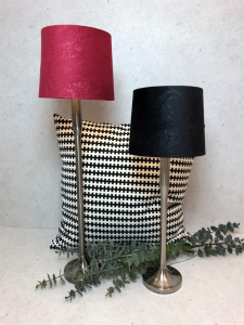 Oriva Lampskärm Sammet 20cm Paisley Vinröd