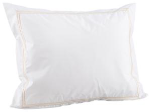 Örngott Egyptisk Bomull Borganäs of Sweden Bård Vit/Sand 50x60cm