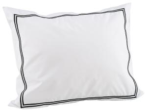 Örngott Egyptisk Bomull Borganäs of Sweden Bård Vit/Svart 50x60cm