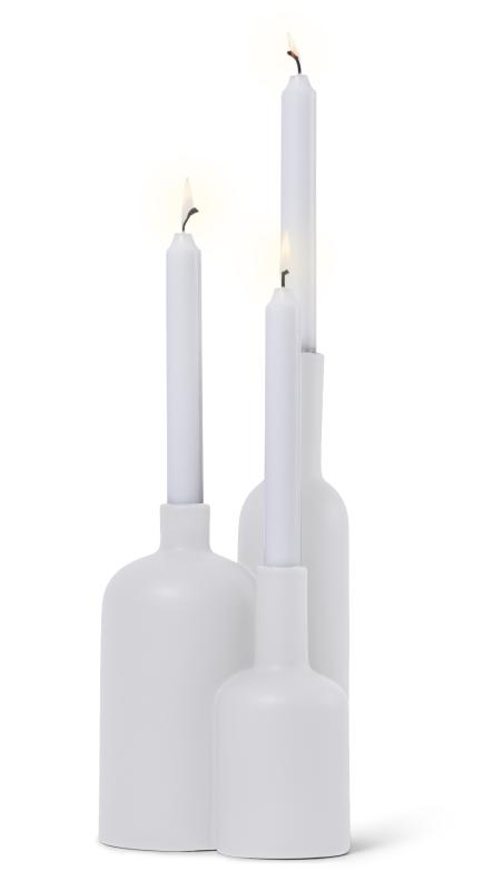 Orrefors Jernverk Flaska Ljusstake Vit at lavanille