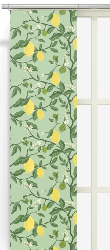 Panelgardin Arvidssons Textil Citronträd Grön 43x240cm 2-Pack at lavanille