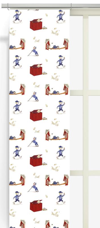 Panelgardin Arvidssons Textil Emils Upptåg Naturvit 2-Pack at lavanille