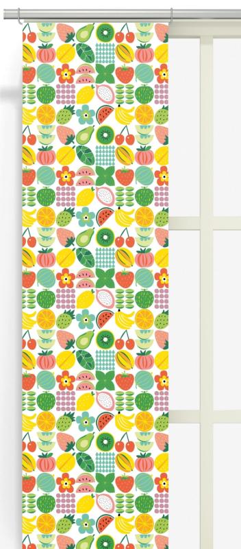 Panelgardin Arvidssons Textil Fruktstund Multi 43x250cm 2-Pack at lavanille