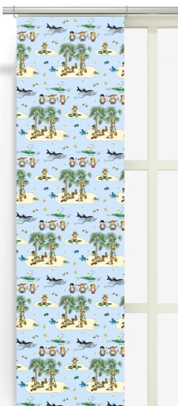 Panelgardin Arvidssons Textil Kurrekurreduttön Blå 2-Pack at lavanille