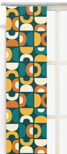 Panelgardin Arvidssons Textil Spiraldans Turkos/Gul 43x240cm 2-Pack