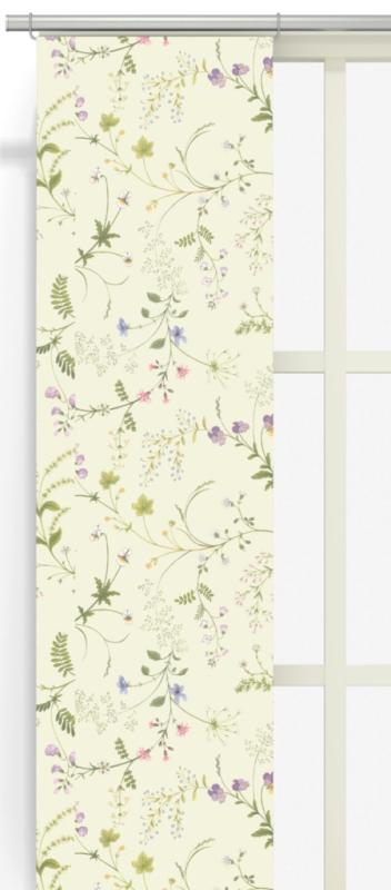 Panelgardin Gul Arvidssons Textil Blomsteryra 2-Pack at lavanille