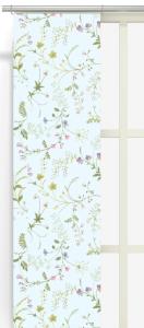 Panelgardin Ljusblå Arvidssons Textil Blomsteryra 2-Pack