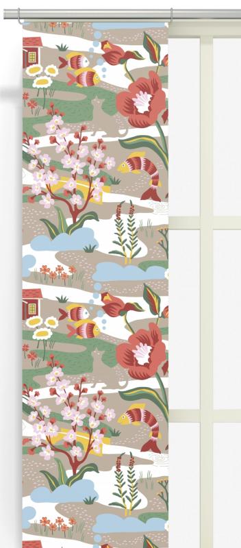 Panelgardin Arvidssons Textil Landet Bubblar Orange/Beige 43x280cm 2-Pack at lavanille