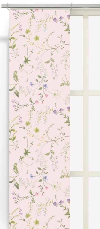 Panelgardin Arvidssons Textil Blomsteryra Rosa 43x240cm 2-Pack at lavanille