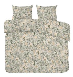 Blommigt Påslakanset Hage Dubbeltäcke Gul/Grön 220x210cm Redlunds