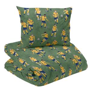 Påslakanset Barn Redlunds Soccer Gul/Blå 150x210cm