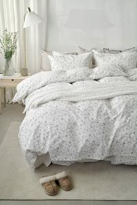 Påslakanset Blommigt Vilja Blå 150x210cm Borganäs Of Sweden