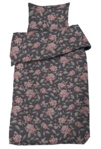 Blommigt Påslakanset Casimir Grå/Rosa 150x210cm Redlunds