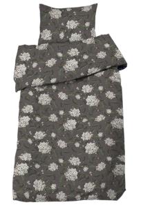 Blommigt Påslakanset Casimir Grå/Vit 150x210cm Redlunds