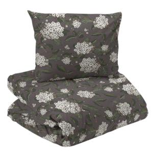 Blommigt Påslakanset Casimir Grå/Vit 150x210cm Redlunds