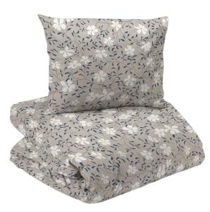 Påslakanset Blommigt Redlunds Hedvig Linnebeige/Blå 150x210cm