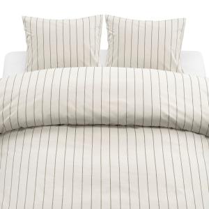 Randigt Påslakanset Dubbeltäcke Borganäs of Sweden Saga Beige 220x210cm