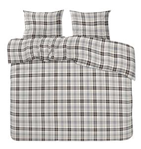 Påslakanset Flanell Dubbeltäcke Trysil Blå/Beige 220x210cm Redlunds