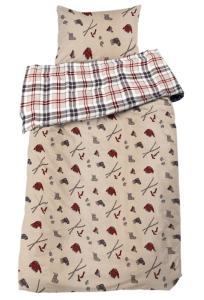 Påslakanset Flanell Järvsö Beige 150x210cm Redlunds