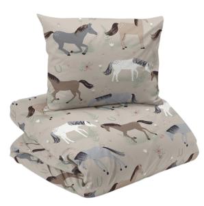 Påslakanset Barn Hästar Linnebeige 150x210cm Redlunds