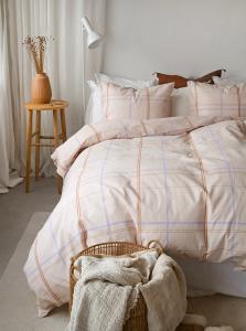 Påslakanset Rutigt Lila Borganäs Of Sweden Tyra 150x210cm