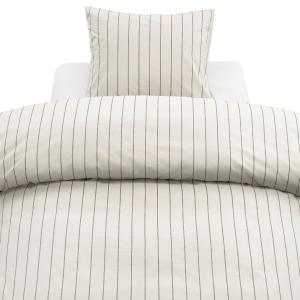 Randigt Påslakanset Borganäs of Sweden Saga Beige 150x210cm