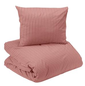 Påslakanset Randigt Malte Rosa 150x210cm Redlunds