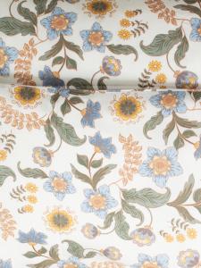 Påslakanset Risdal Blommigt Satin Beige 150x210cm Kosta Linnewäfveri