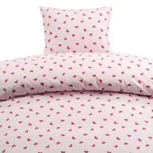 Påslakanset Barn Hjärtrud Rosa 150x210cm Borganäs of Sweden