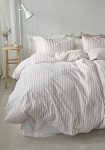 Påslakanset Randigt Mirjam Rosa 150x210cm Borganäs Of Sweden