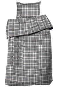 Påslakanset Flanell Rutigt Trysil Grå 150x210cm Redlunds