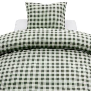 Rutigt Påslakanset Microfiber Turild Grön 150x210cm Harmony