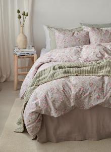 Påslakanset Blommigt Floret Sand 150x210cm Borganäs of Sweden