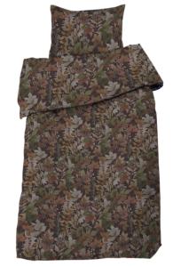 Satin Påslakanset Blommigt Palermo Multi/Mörkbrunt 150x210cm Redlunds