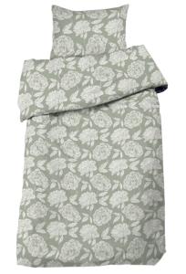 Påslakanset Satin Redlunds Peony Grön 150x210cm