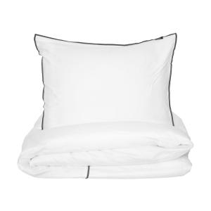 Örngott Satin Vit/Grå Kosta Linnewäfveri Alexandria 50x60cm