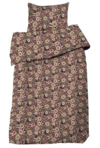 Blommigt Påslakanset Solveig Brun/Rost 150x210cm Redlunds