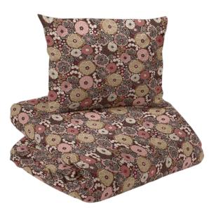 Blommigt Påslakanset Solveig Brun/Rost 150x210cm Redlunds