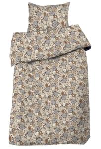 Blommigt Påslakanset Solveig Linnebeige/Havre 150x210cm Redlunds