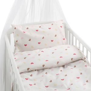 Påslakanset Spjälsäng Beige Borganäs of Sweden Hjärtrud 100x130cm