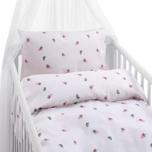 Påslakanset Spjälsäng Borganäs of Sweden Jordgubbsdröm Röd 100x130cm