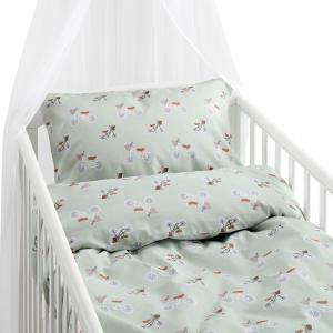 Påslakanset Spjälsäng Grön Borganäs of Sweden Plingeling 100x130cm