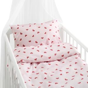 Påslakanset Spjälsäng Rosa Borganäs of Sweden Hjärtrud 100x130cm