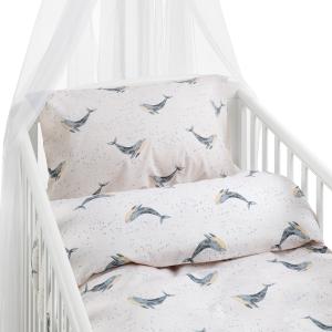 Påslakanset Spjälsäng Valsång Blå 100x130cm Borganäs of Sweden