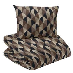 Percale Påslakanset Forth Brun/Svart 150x210cm Redlunds
