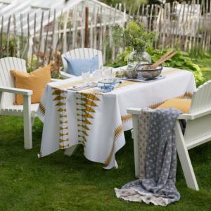 Pläd Blåbeige Almedahls Korg 120x170cm