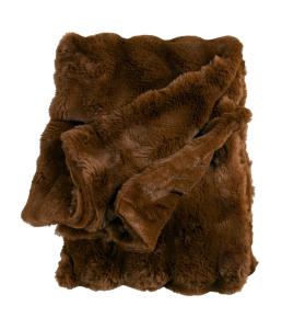 Pläd Fuskpäls Lana Mörkbrun 120x150cm Svanefors