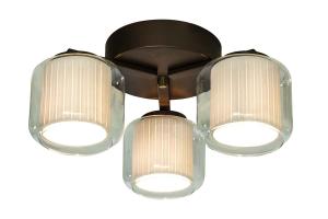 Plafond Amsterdam Vit/Brun 3L 46cm Aneta Lighting